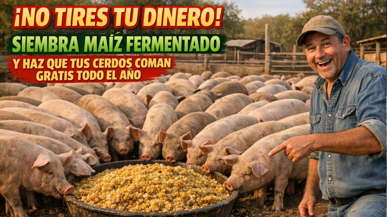 ¡No tires tu dinero! siembra El maíz fermentado hace que tus cerdos coman gratiz todo el año