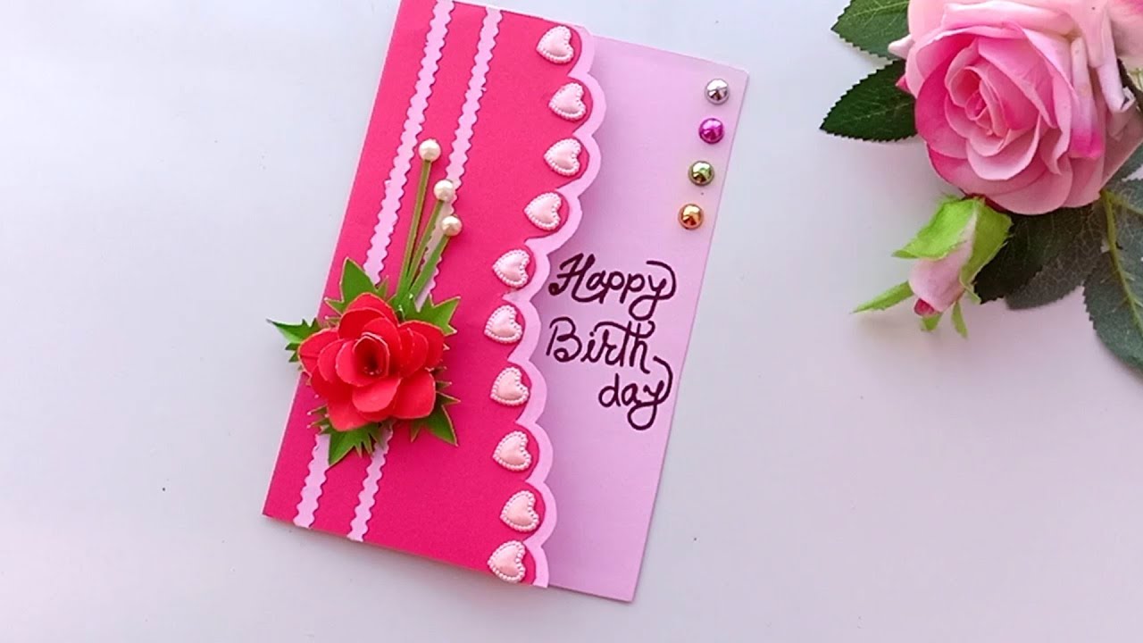 Beautiful Handmade Birthday card//Birthday card idea. - YouTube