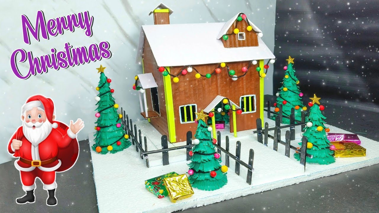 Easy Christmas House Model Craft Christmas Craft YouTube