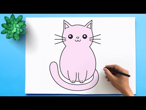 Легкий Рисунок Кота Для Детей . Как Нарисовать Кота Для Детей