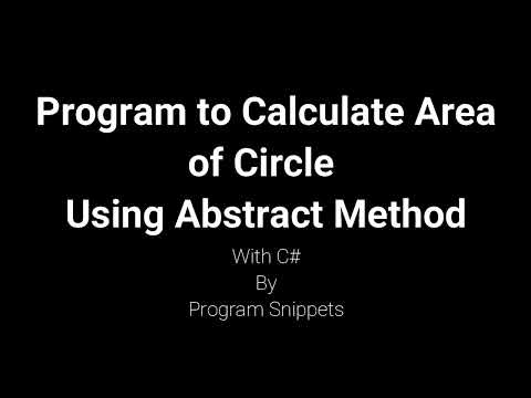 Program to calculate Area of circle using abstract Method with C#