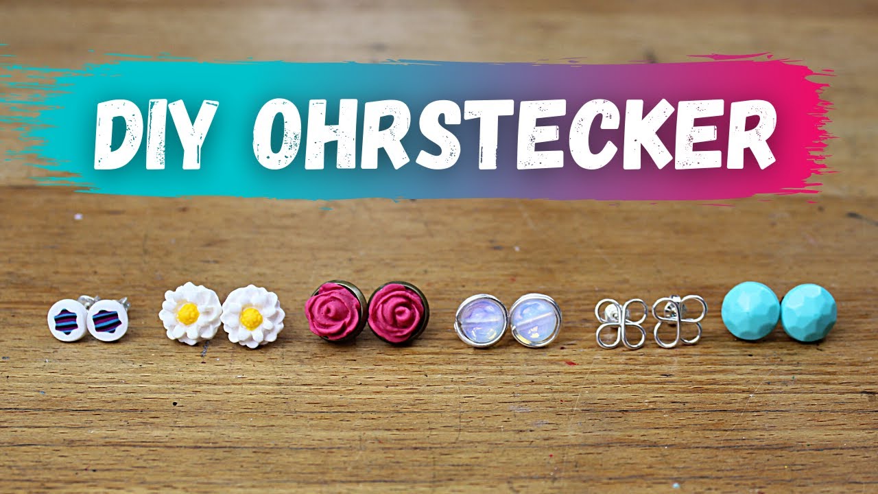 6 EINFACHE Ohrstecker aus Fimo, Epoxidharz, Draht