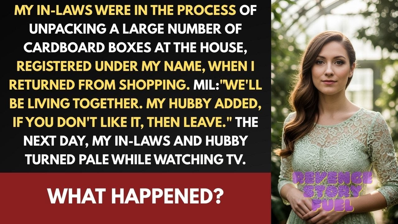 My in-laws, unpacking a large number of cardboard boxes at my house, greeted me when I got home.