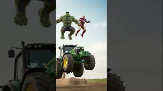 Hulk iron man Tractor Jump🤯#hulk #marvel #avengers #ironman #redhulk 🤯#DreamScreenAI