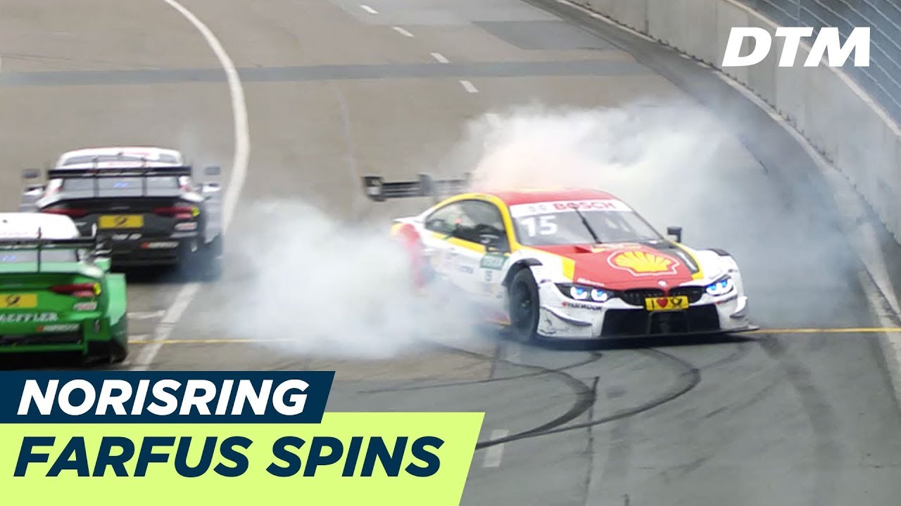 Farfus spins after contact with Duval - DTM Norisring 2018