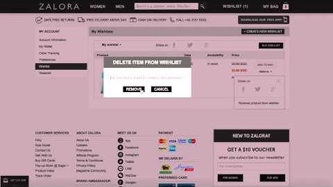 Remove item from wishlist
