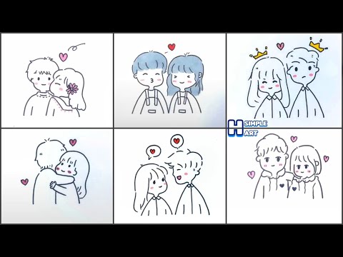 Video Vẽ hình cặp đôi cute đáng yêu, Vẽ tranh thư giãn mỗi... - youtube