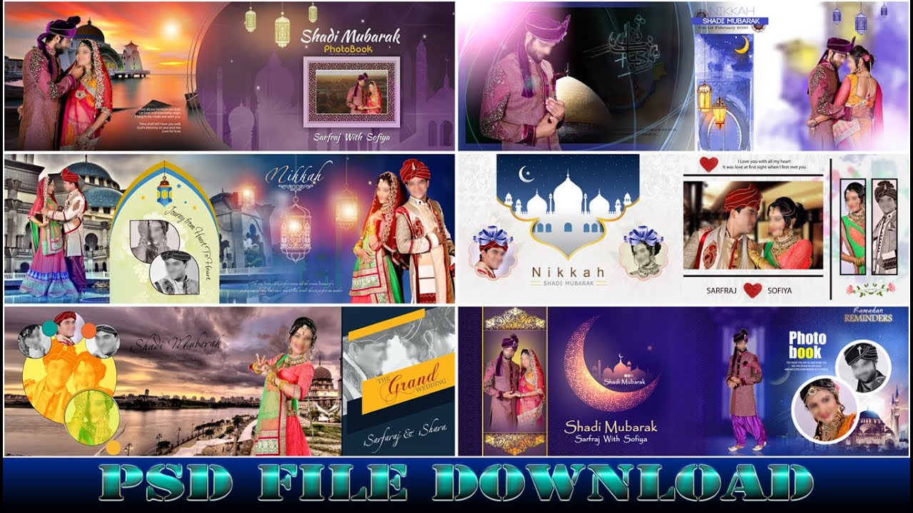 Free wedding templates Muslim Crt Psd 12x36 2021 Alayam 074 Templates