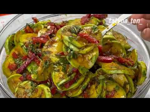 Свежий и вкусный салат из кабачков | Рецепты здоровой еды!#tastyfood #простойрецепт #оченьвкусно