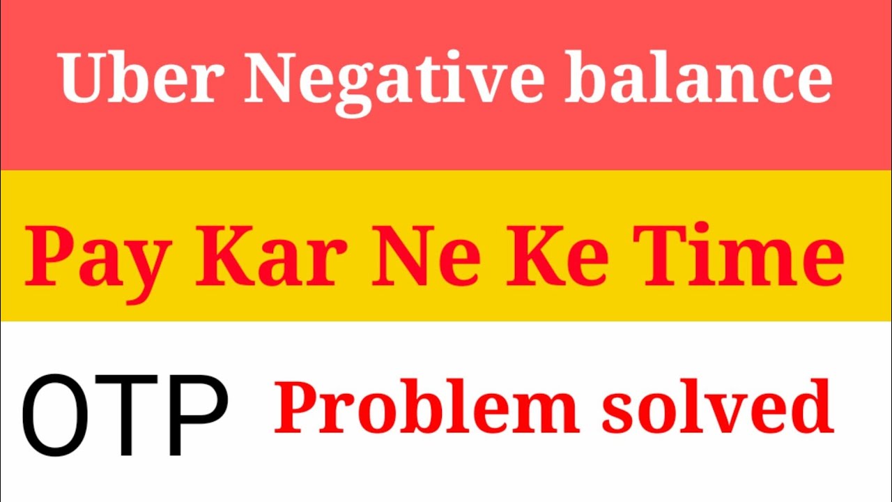 How to pay uber Negative balance Uber Negative balance kaise pay kare YouTube