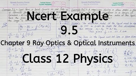 Example 9.5 | Ncert | Chapter 9 | Ray Optics and Optical Instruments | Class 12 Physics