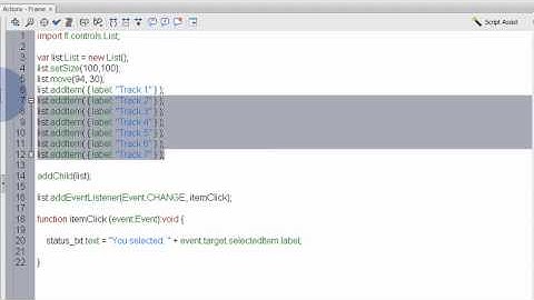 Flash AS3 List Component Tutorial: Listing selectable items