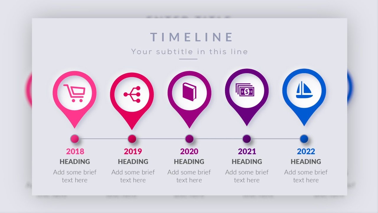 Animated Timeline Presentation Slide Design - Neumorphic Style Infographics - WPS Tutorial