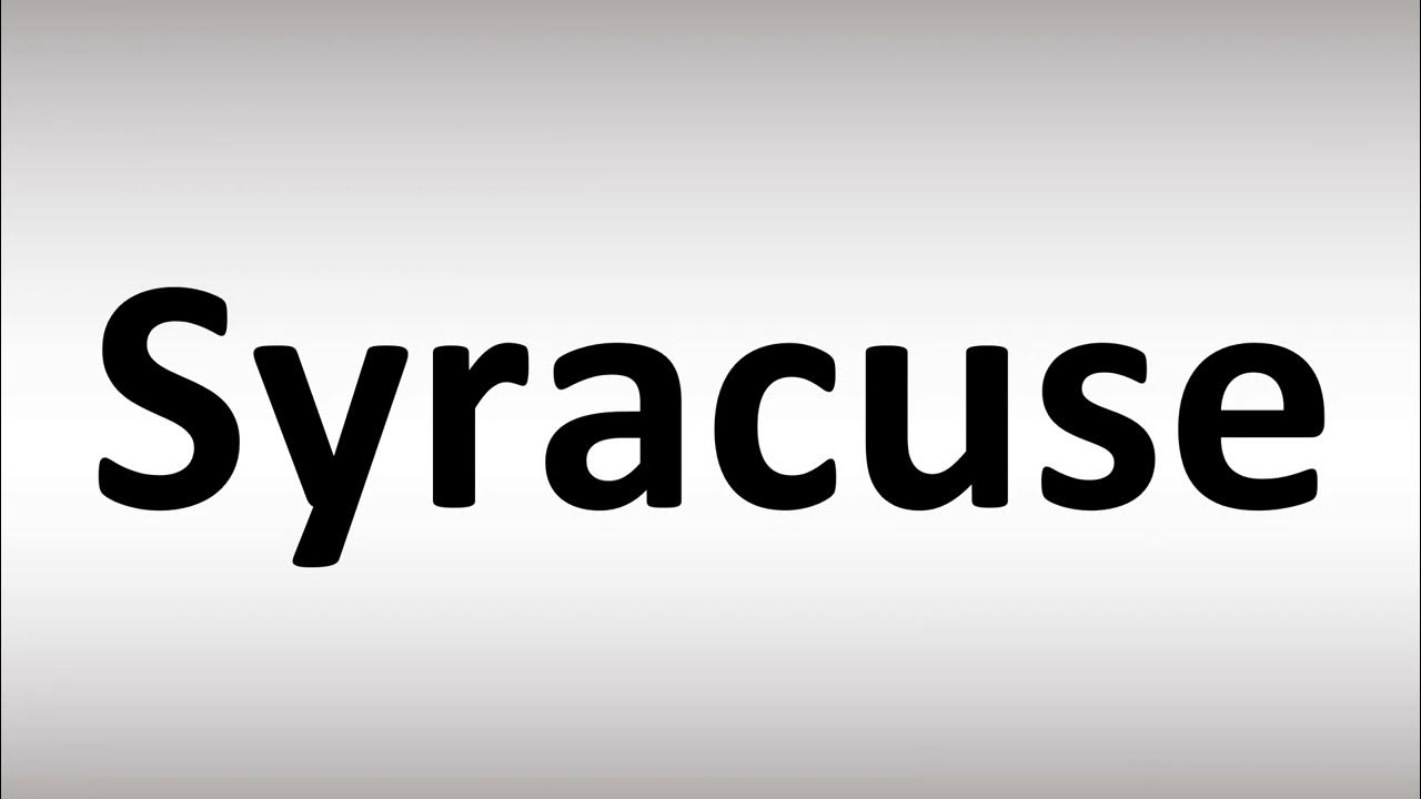 How to Pronounce 'Syracuse' Correctly YouTube How to Pronounce 'Syracuse' Correctly YouTube