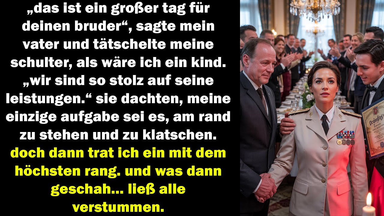 das ist sein tag“ sagte mein vater. doch dann trat ich mit dem höchsten rang ein… und alles schwieg.