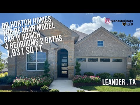 DR Horton Homes | 4 Bedrooms 2 Bathrooms  1,931 Sq Ft Reagan Floor Plan | Bar W Ranch in Leander TX