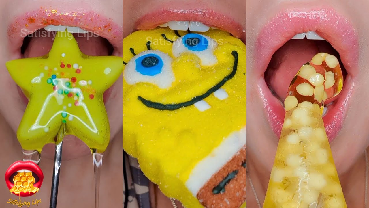 YELLOW FOOD Challenge ASMR Satisfying Eating Mukbang