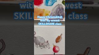 Sketch an inclusive card with my new Skillshare class #watercolor #chrismukkah #watercolorcards