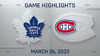Nhl Highlights Maple Leafs Vs. Canadiens - Mar. 26, 2022