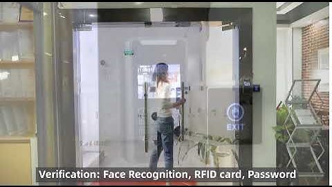 Server room facial recognition biometric door access control system.
