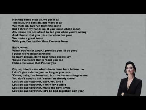 Dua Lipa - Bad Together (Lyrics) MDProd