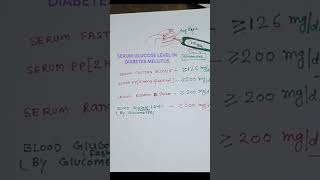 HOW MUCH BLOOD GLUCOSE LEVEL TO DIANGOSE DIABETES MELLITUS?shorts#biochemistrynotes  #medical