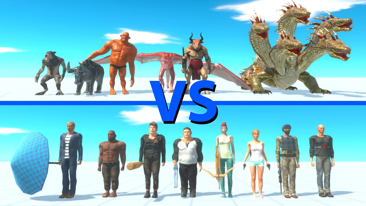 FANTASY Team vs MODERN HUMANS Team - Animal Revolt Battle Simulator
