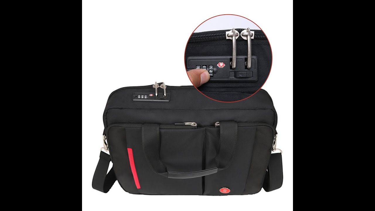 Omnpak Briefcase with Combination Lock Anti Theft Business Office Bag
