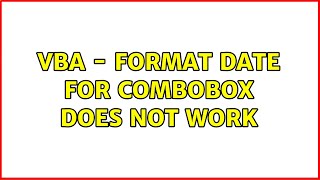 VBA - Format date for ComboBox does not work