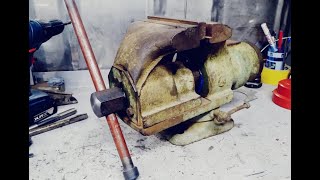 картинка: Ремонт старых советских тисков. ( винтовая пара Tr 32х6 )