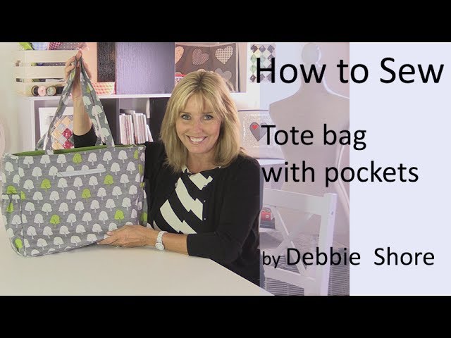 Sewing a tote bag with pockets by Debbie Shore