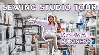 SEWING STUDIO TOUR: How I run XXL Scrunchie From Home ✨Small Business Shop ✨Handmade Scrunchies ✨