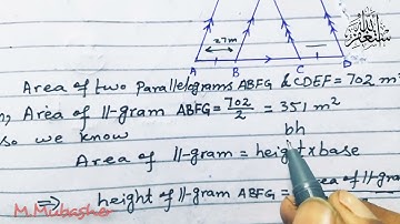 Ex#7b Q#8|Ch#7 Area and Perimeter of Plane Figures |#apsmath Class 7 #mathbymmubasher