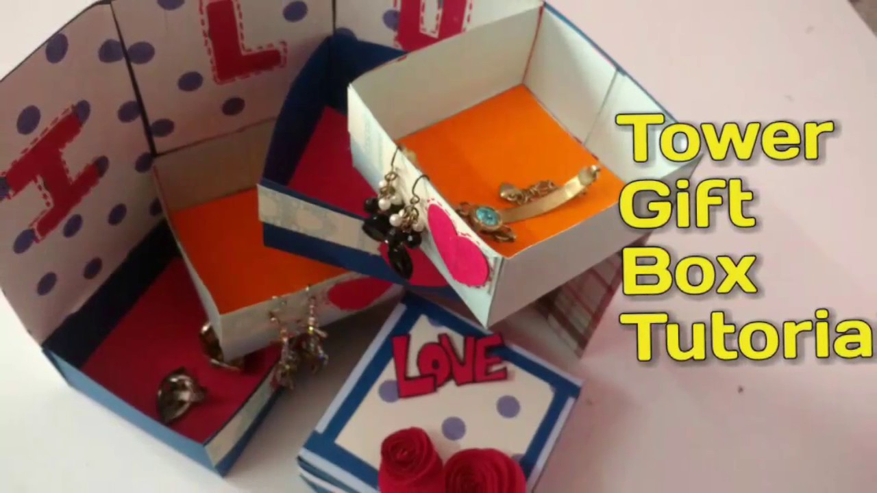 Easy Tower Gift Box Tutorial For Valentine's Day How To CraftLas
