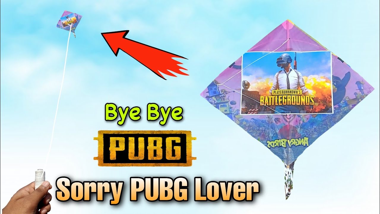 PUBG Flying Kite Amazing Bye Bye Flying Pubg Kite Pubg Patang kese banaye Make Plastic fly Kite