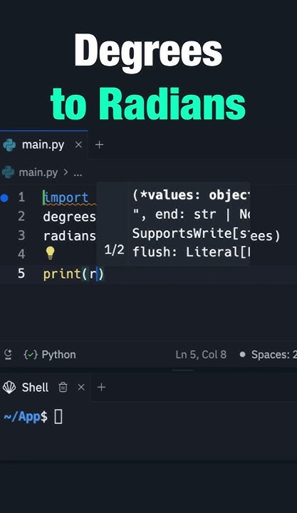 Converting Degrees to Radians in Python #softlinks #python #programming ...