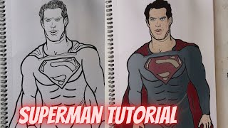 How to draw Superman step by step Tutorial DC Comics