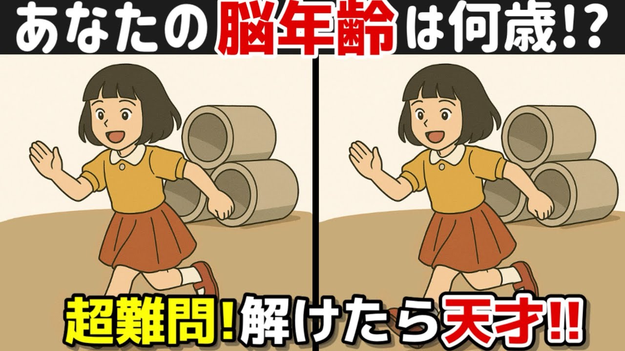 【間違い探し×脳トレ！】60代70代のための脳トレ！認知症予防に効果絶大！記憶力向上、集中力向上、老化防止も期待出来ます！