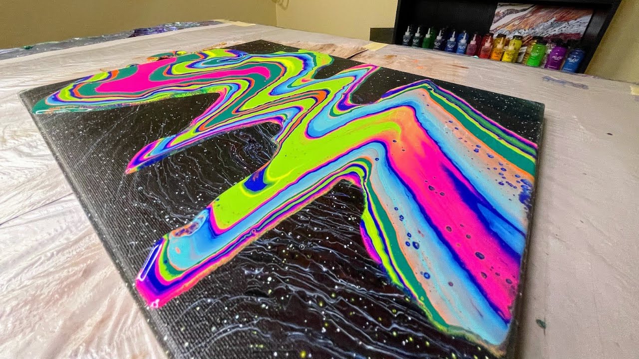 The Joker's Canvas Fluid Art Acrylic Pouring Painting Dustpan Technique YouTube