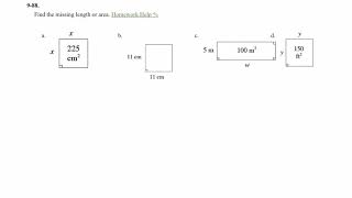 CPM Math 8 Problem 9-88