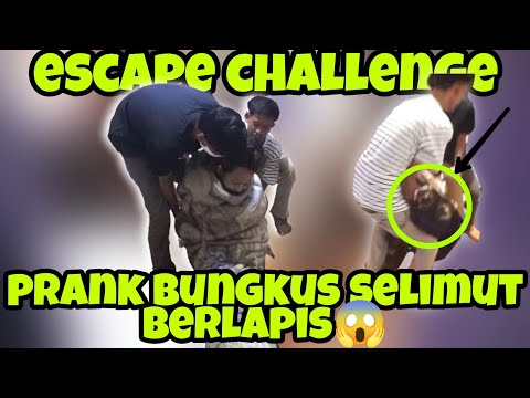 Lagi tidur di prank 😱 ikat dan bungkus selimut berlapis 🤣🤣 escape challenge prank