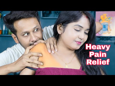 Women Neck and Shoulder Pain Relief Massage | Back Bone Pain Relief With Tok Sen Massage Therapy