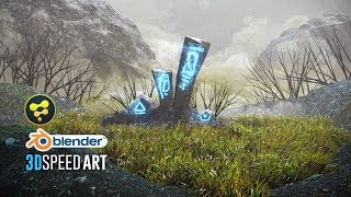 Blender + Fusion 9 | 3D Speed Art | Ritual Stones