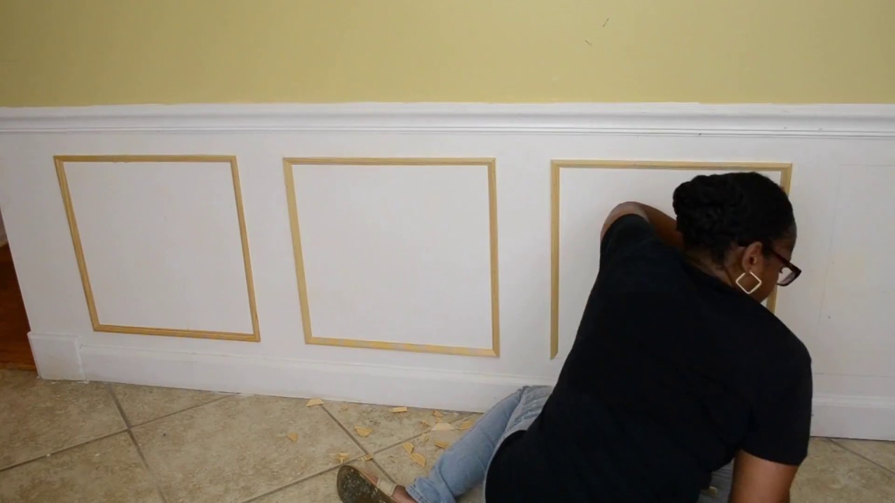 How to Install Picture Frame Moulding Wainscoting - ToolBox Divas