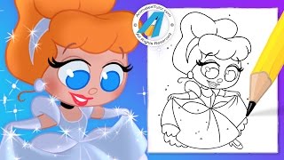 disney princess kawaii draw easy chibi cinderella