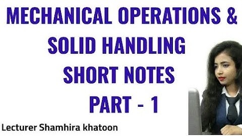 Mosh ( Machnical Operation and Solid Handling) Mcqs Part-1
