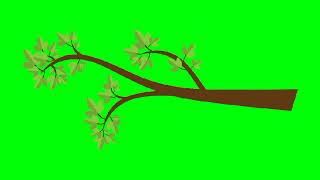 Cartoon Tree Branch Green Screen