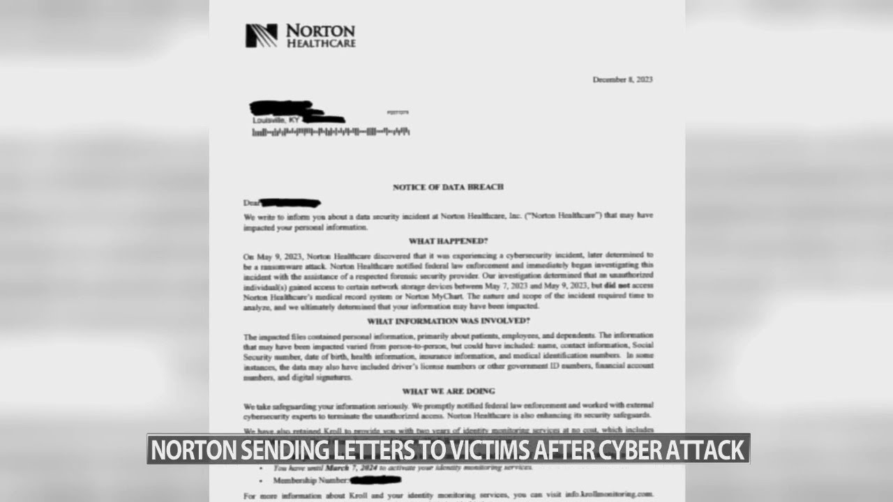 Norton Healthcare data breach victims begin receiving notice letters in