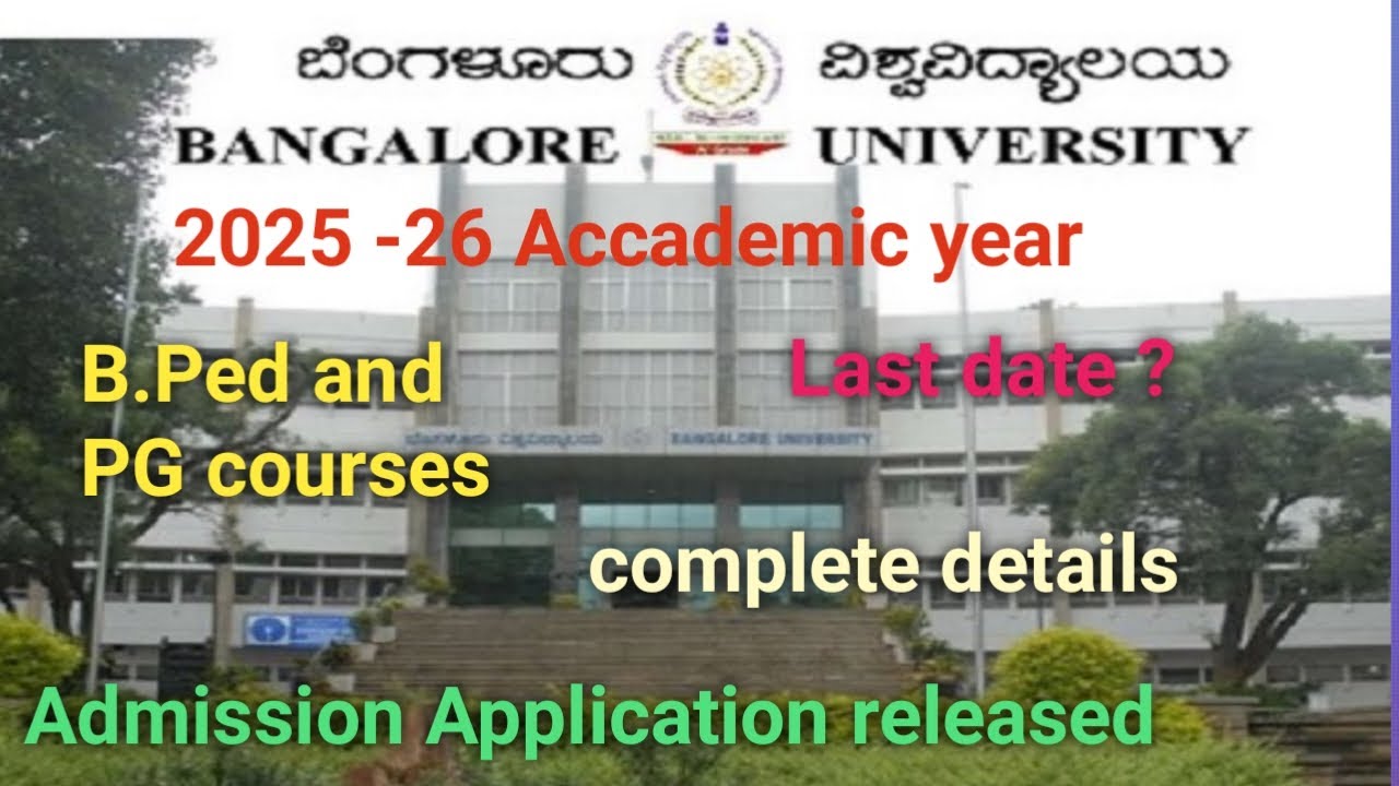 Bangalore University 2025-26 B .Ped and PG courses Admission ...