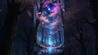 Soft sakura petals under moonlight.A calm looping wallpaper for tired eyes. #Sakura #AnimeWallpaper